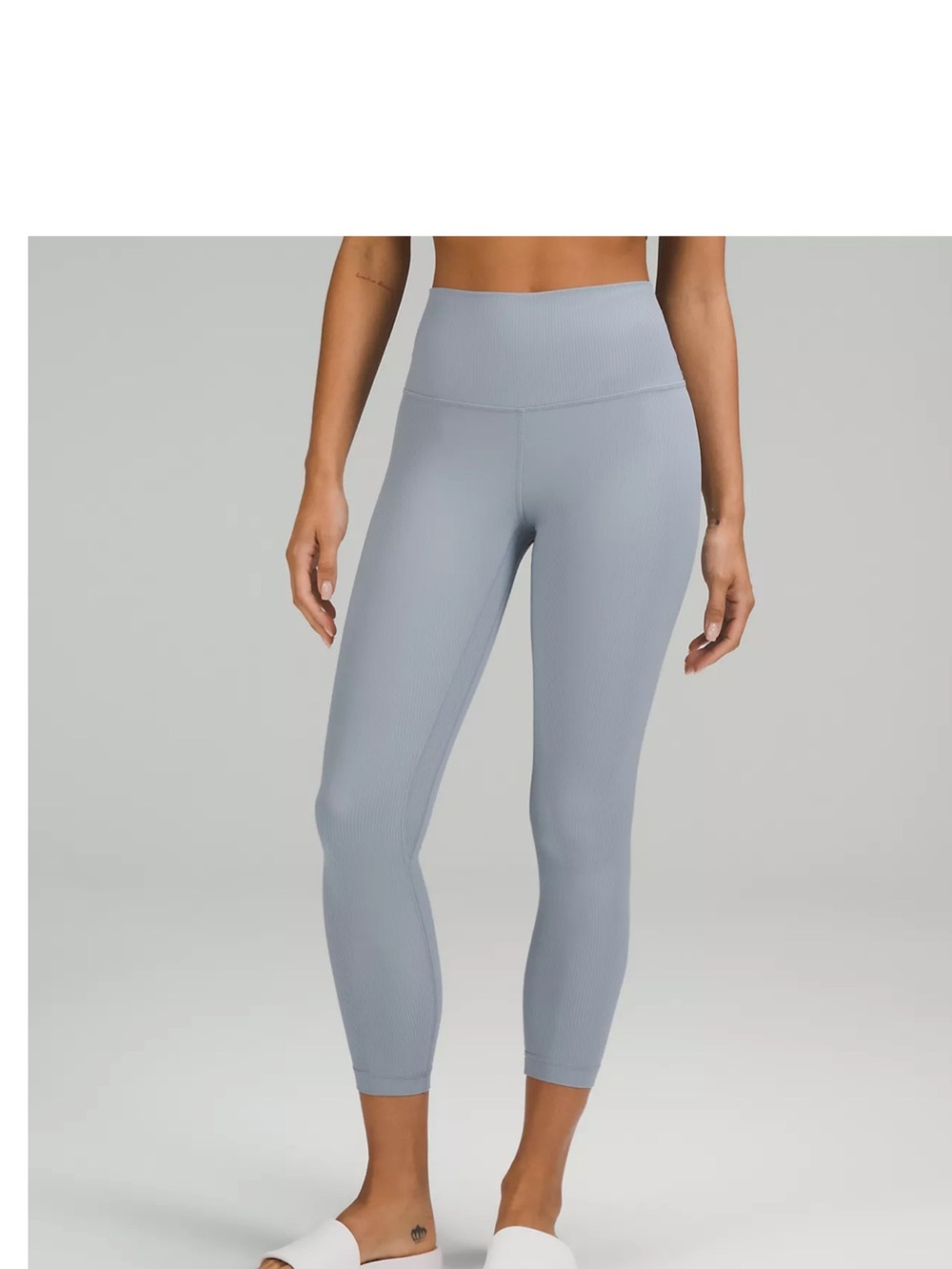 lululemon athletica Ribbed High-Rise Leggings - Light Blue Gray